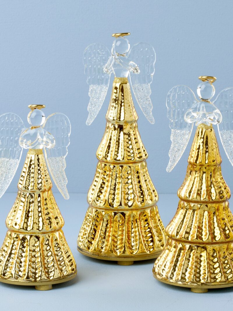 Radiant Light Lit Angel Figurines 3-Piece Set